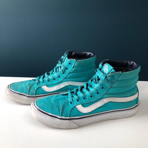 teal high top vans